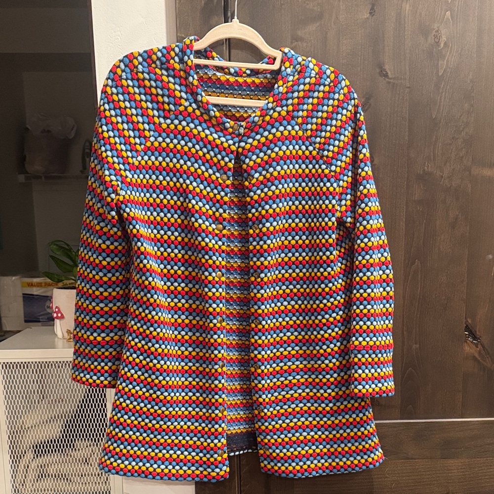 Vintage polka dot handmade women’s sweater